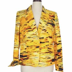 EUC ESCADA Vibrant Blazer Sz 46 (cotton / silk / textured)